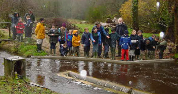 School group visiting Old Walls Hydro School group visiting Old Walls Hydro